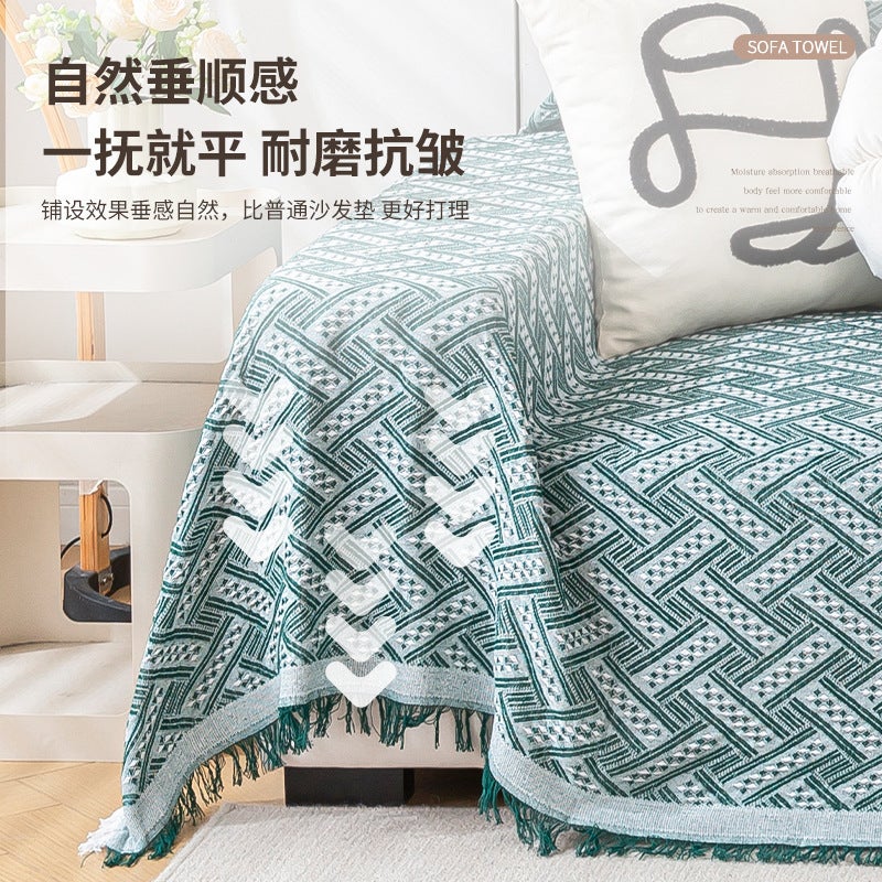 Nordic Ins Style Sofa Cover – Universal Polyester Cotton Blanket for Combination Sofas - Image 4